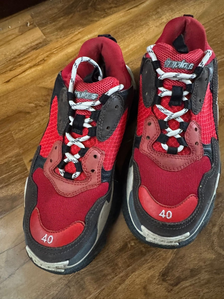 Balenciaga Triple S Sneakers black/red .Size 40 eu, 6 UK | eBay UK