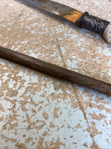 Antique Steel Stag Antler Bone Handle Butcher/Chef Knive W/Meat Fork & Sharpener - Picture 10 of 11
