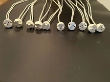 10 INCH WIRE.  Pack of 10, Bi-Pin Replacement Socket, G4, GX5.3, G5.3, G6.35