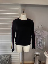 New Woman s Arizona Jean Co. Black Multicolor Stripe Accent Sweatshirt Small