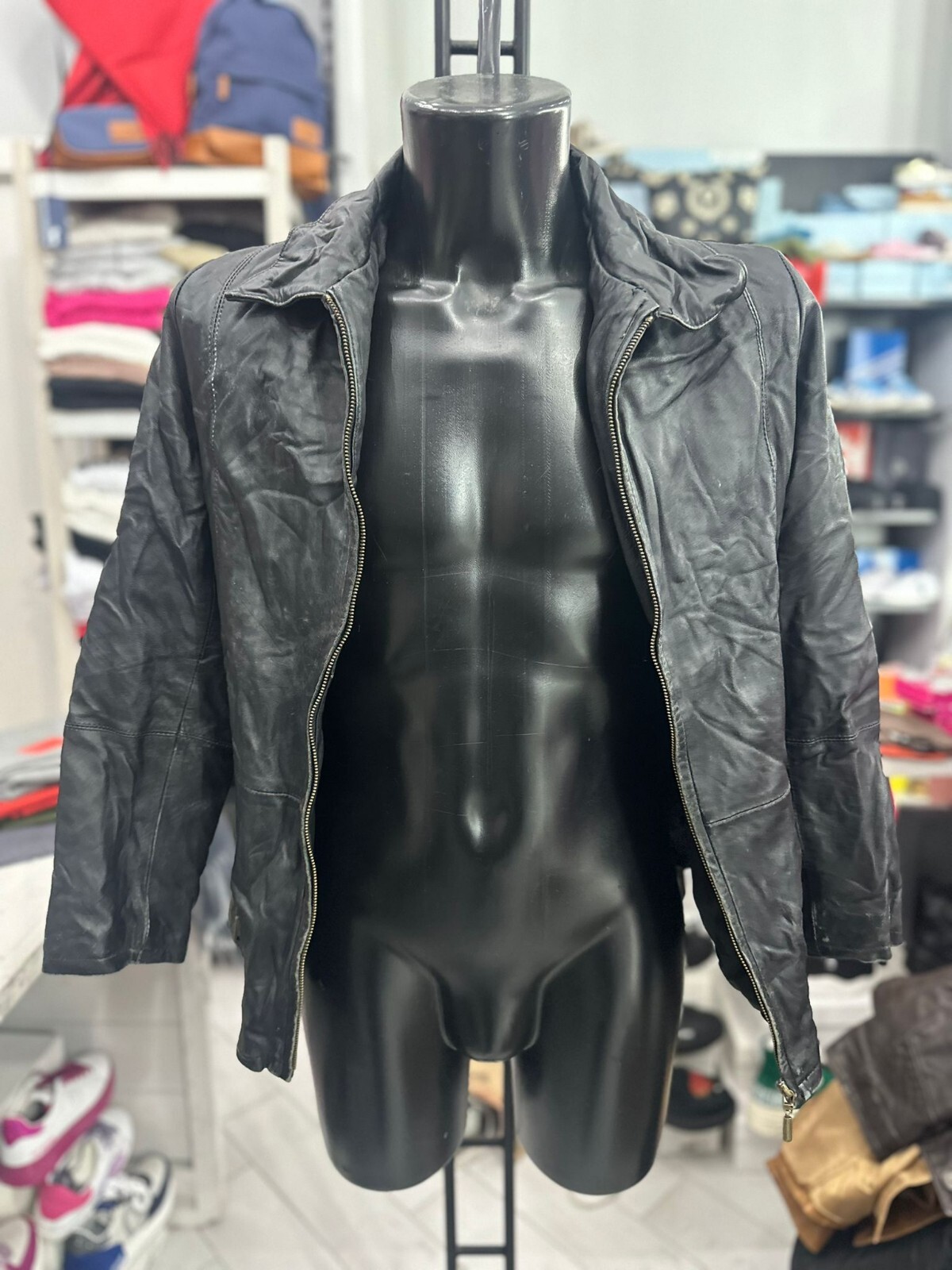 Conbipel Mens Black Genuine Leather Jacket Size 46 LLV835