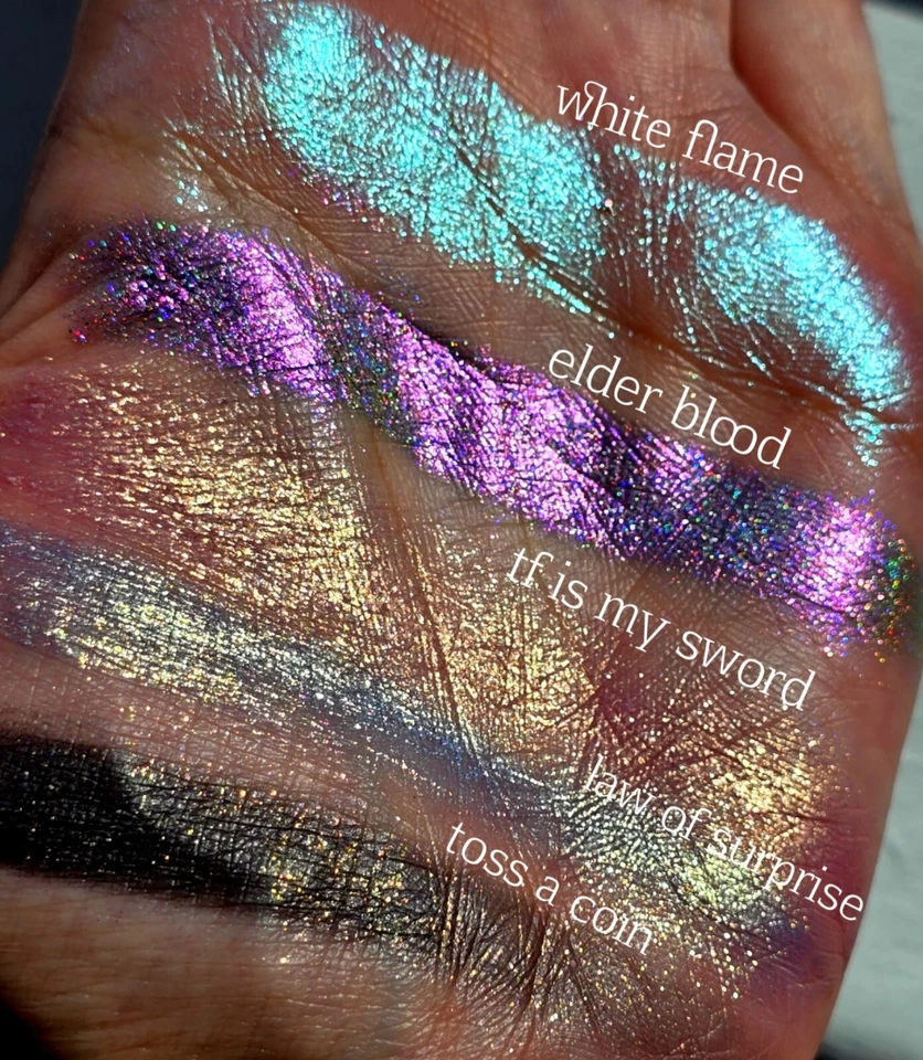 Multichromes Bundle 5 Pressed Pans Holographic Eyeshadows Duochrome Iridescent - Image 2 of 4