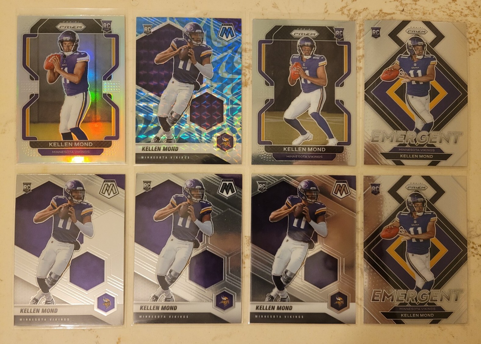 2021 Prizm & Mosaic KELLEN MOND Silver Variation + Blue Reactive SP Rookie LOT