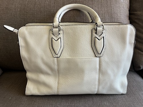 Aimee Kestenberg Leather Handbag White Bag Purse Top Handle Medium Clean - Picture 6 of 18