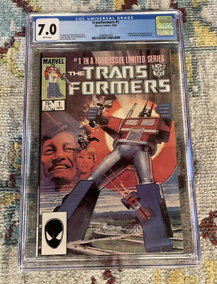 TRANSFORMERS #1 CGC 7.0  Marvel 1984 White Pages