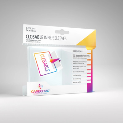 CLOSABLE INNER SLEEVES Clear (100 count) | Gamegenic