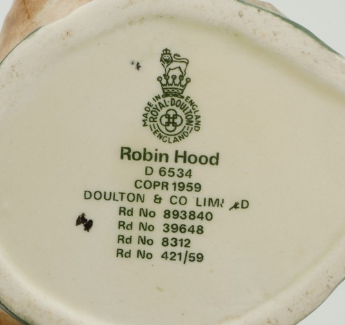 Royal Doulton Character Jug D6534 ~ Robin Hood 4" Inch Size - Foto 3 di 3