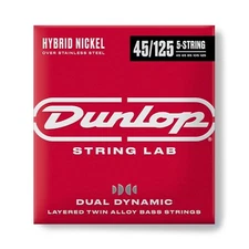 Dunlop Dual Dynamic Layered Twin Alloy Hybrid Wound Bass Strings; 45-125