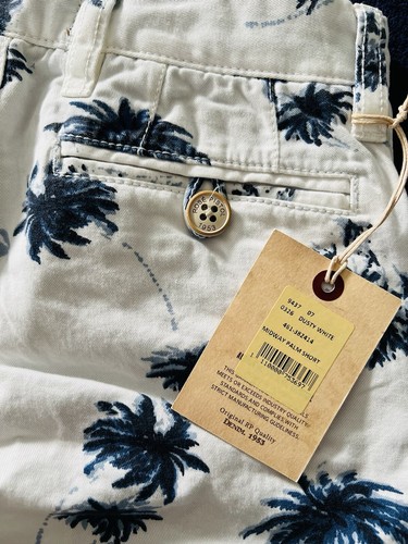 Rosé Pistol Kids Boy White Bermuda shorts 100% Cotton blue palm Trees Prints 7Y - Picture 10 of 17