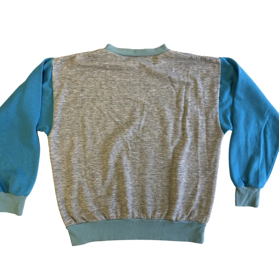 Sudadera De Colección Años 80 ADIDAS Gris Jaspeado 2 TONOS Aqua Tri Mezcla STREETWEAR L Foto 3 de 4