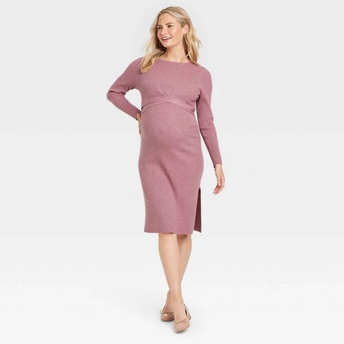Long Sleeve Mini Maternity Wrap Sweater Dress - Isabel Maternity by Ingrid & Isa