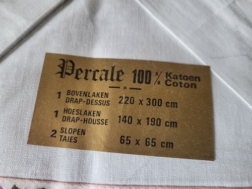 N08 Parure de Lit 2p complète en coton percale Vintage 60 70 Bed cotton set 2p - Picture 2 of 13