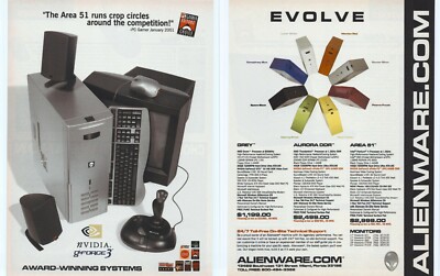 Vintage/Retro Alienware Gaming PC Multi-System Print Ad Promo 2001 (E)