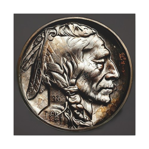 Buffalo Nickel Canvas Buffalo Nickel Coin Unique Rare Buffalo Nickel Canvas LOOK - Picture 10 of 13
