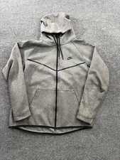 Nike Tech Fleece Hoodie Men's XL Grey Black Full Zip Sweatshirt