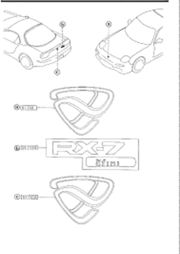 MAZDA Genuine OEM RX-7 FD3S Efini Rear Badge Emblem RARE ITEM - Picture 3 of 3