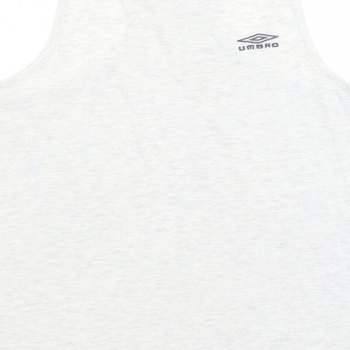 Umbro Mens Grey Cotton Blend Basic Tank Size L Scoop Neck - Picture 11 of 12