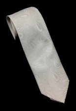 New Men's NeckTie Suit Formal Dress Wear Italian Design White Paisley Design Tie