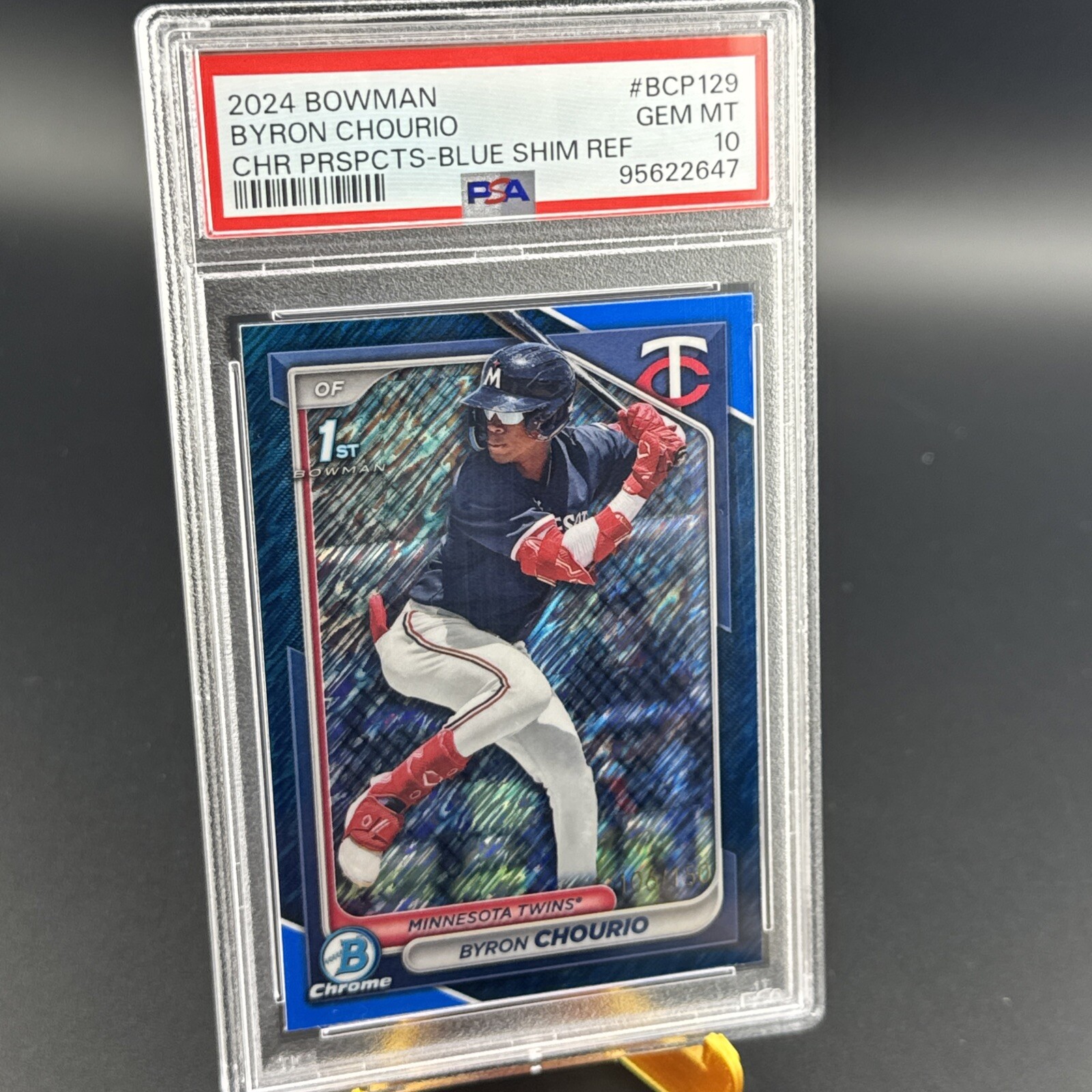 Byron Chourio 2024 Bowman Chrome 1st Bowman Blue Shimmer /150 #BCP-129 PSA 10