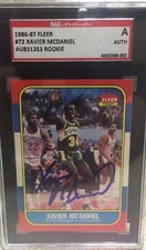 SEATTLE SUPERSONICS signed XAVIER MCDANIEL #72 1986-87 Fleer Rookie AUTHENTIC