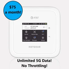 AT&T Nighthawk M6 MR6110 5G WiFi Hotspot + Unlimited 4G/5G Data Plan
