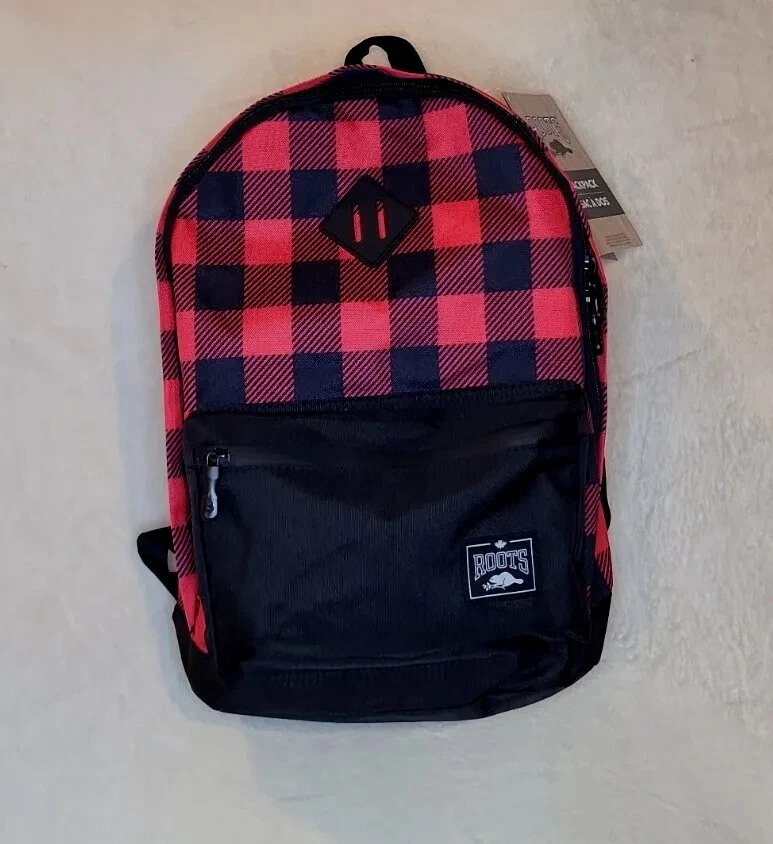 Mochila a Cuadros Búfalo Peso Pluma Roots Canada Resistente al Agua Nueva Con Etiquetas Foto 4 de 4