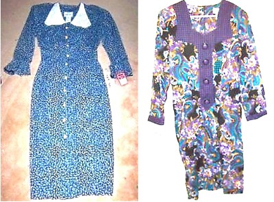 Robert Daniel Long Sleeve Winter Dresses Hunter Green Purple Houndstooth 8-12 