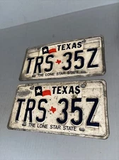 LONE STAR STATE LICENSE PLATE PLATES MATCHING PAIR TRS 35Z TX FLAG Wall Art