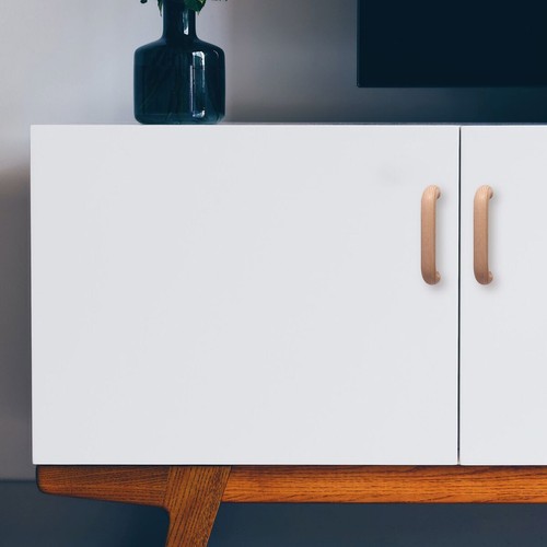 Asa De Madera De Fresno Asa De Puerta BA 96 MM Asa De Cocina Natural - Imagen 2 de 6