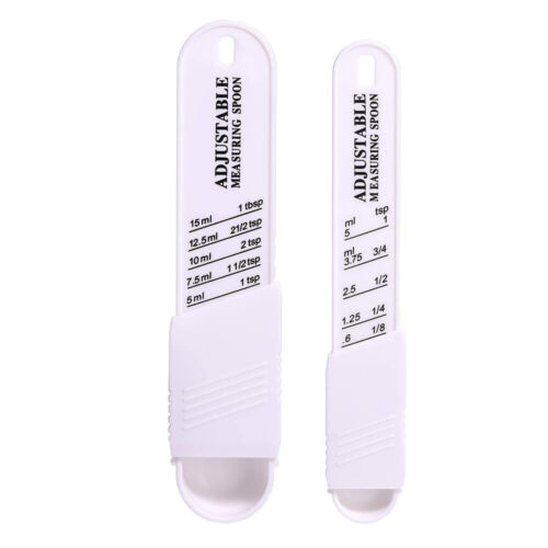 2pcs Plastic Adjustable Measuring Spoon 18 Teaspoon To 1 Tablespoon Easy Use ML - Picture 7 of 7