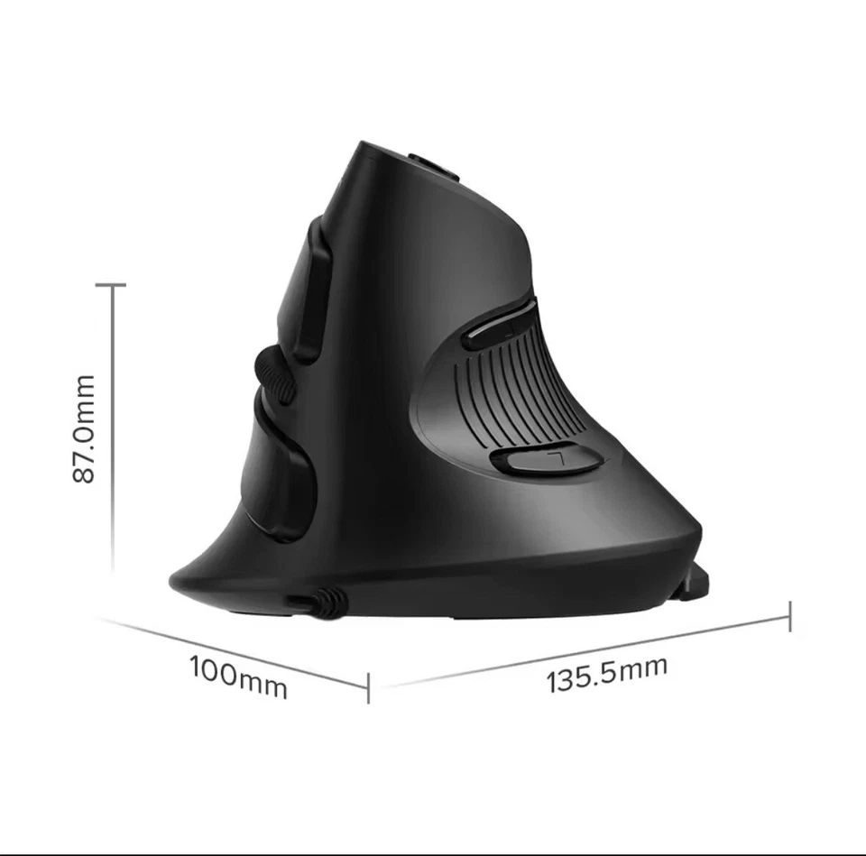 Delux M618BU Ergonomic Office Vertical Mouse With 6 Buttons 600/1000/1600 DPI - Image 2 of 4