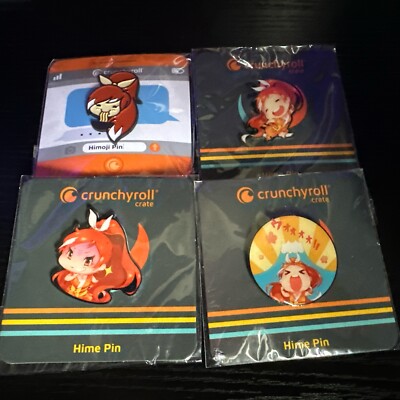 NEU Loot Crate CrunchyRoll Himoji Pin Hime Pin x4