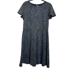 Loft A-line Modest Floral Knit Midi Dress Women's Sz 12