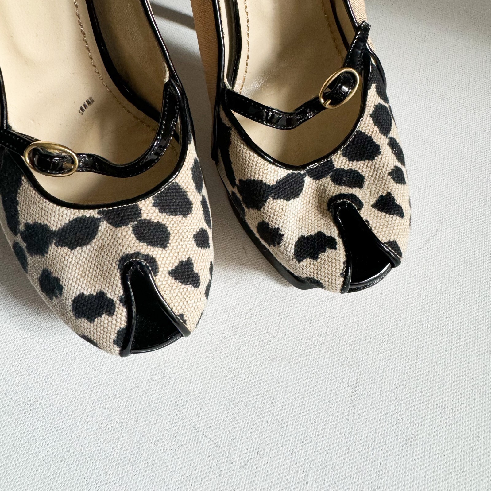 YVES SAINT LAURENT TRIBUTE Stampa leopardata SETA SHANTUNG SU PELLE Tacchi 36