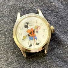 Vintage Mickey Mouse Watch AS IS PARTS/REPAIR, No band , scuffed- see pics
