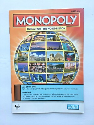 Monopoly Here Now World Edition Pieces: Rules Booklet 2008 Rule