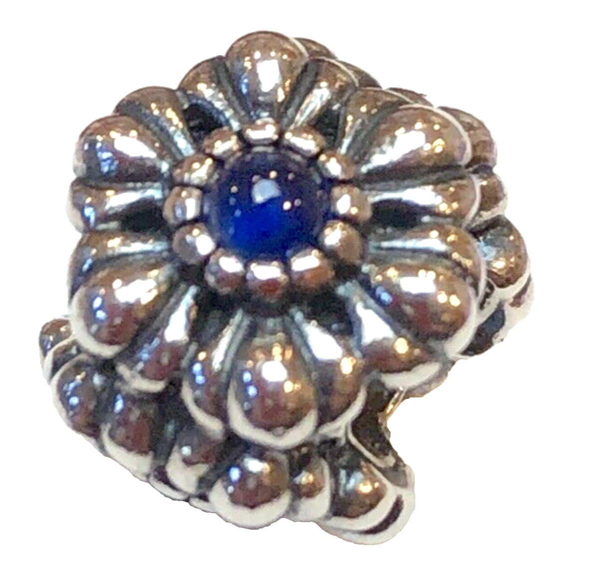 Rare Pandora BIRTHDAY BLOOM September Sapphire Bead Charm 790580SA