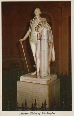 Houdon Statue Of Washington Richmond Virginia Vintage Chrome Post Card