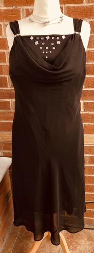 Bonmarche Größe 16 Schwarz Perlen Kleid Abend Hochzeit Urlaub Party Top S7 - Bild 3 von 8