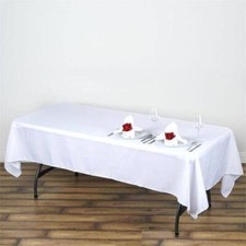 60x102" White PREMIUM RECTANGLE Polyester TABLECLOTH Catering Linens Ceremony