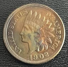 1902 Unc Indian Head Cent RB Nice Rainbow Toning Obv.  Combined Shipping Avail