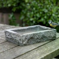 VogelträNke Steinschale Naturstein Granit Rechteckig 26 X 16 Cm