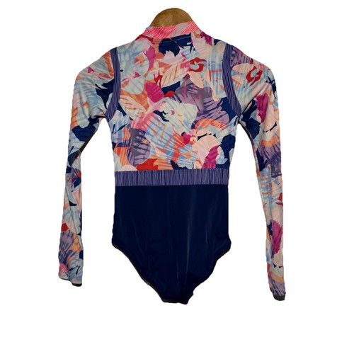 ATHLETA GIRL Sunny Floral One Piece Swimsuit Long Sleeve Rash Guard Large 12 - Picture 2 of 10