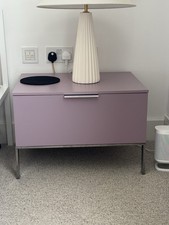 Cappellini Purple Mid-Century Bedside Cabinet 1 Drawer Bar Handle 60cm