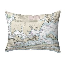 Betsy Drake Orange Beach, AL Nautical Map Noncorded Indoor Outdoor Pillow 16x20
