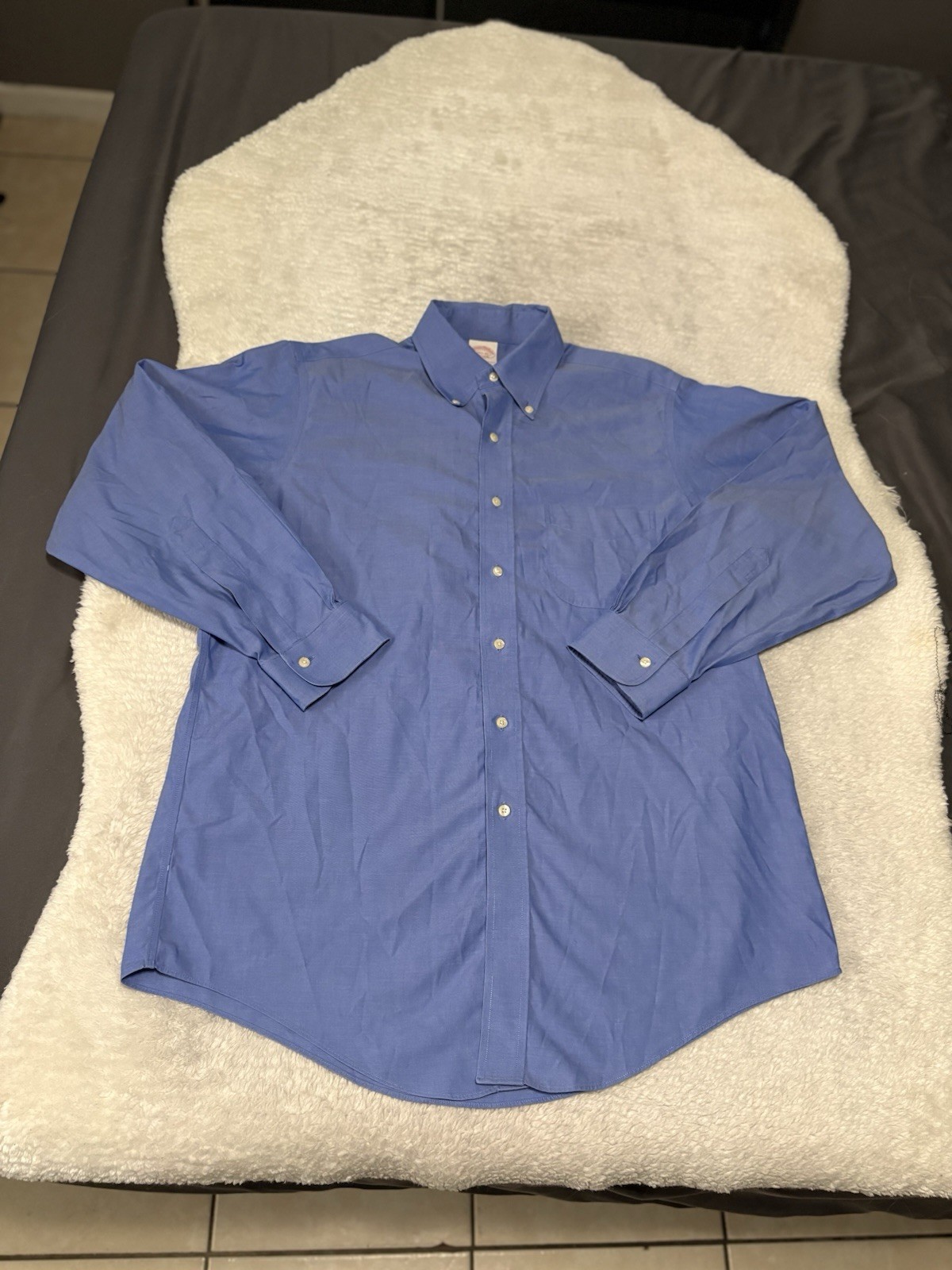 Brooks Brothers Original Polo Shirt Button Down Blue Dress Shirt Size 15.5 33 