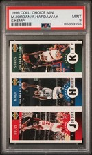 1996 COLLECTOR'S CHOICE MINI ANFERNEE HARDAWAY/MICHAEL JORDAN/SHAWN KEMP PSA 9