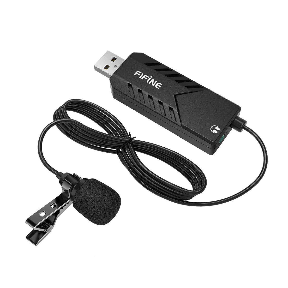 USB Lavalier Microphone Clip on Cardioid Condenser Computer mic Plug and Play
