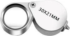 Jewelers Loupe Magnifier Pocket Foldable 30x 21mm Jewelry Eye Silver