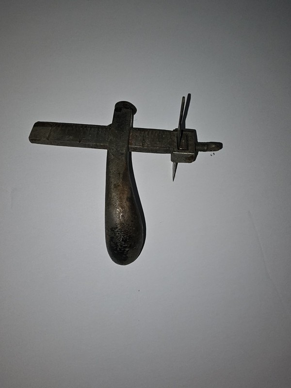 Antique Rare O.S.Osborne Newark NJ Pistol Grip Leather Draw Gauge Hand Tool USA
